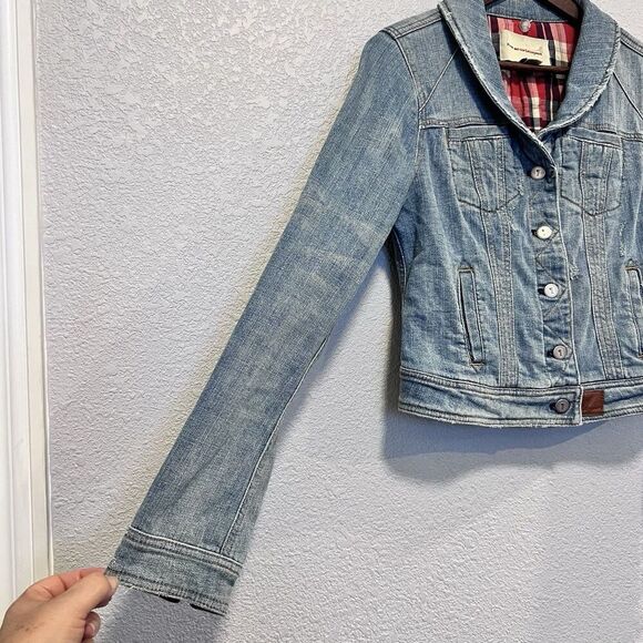 Anthropologie Pilcro and the Letterpress Denim Jean Jacket Cropped Size Small - Picture 4 of 11